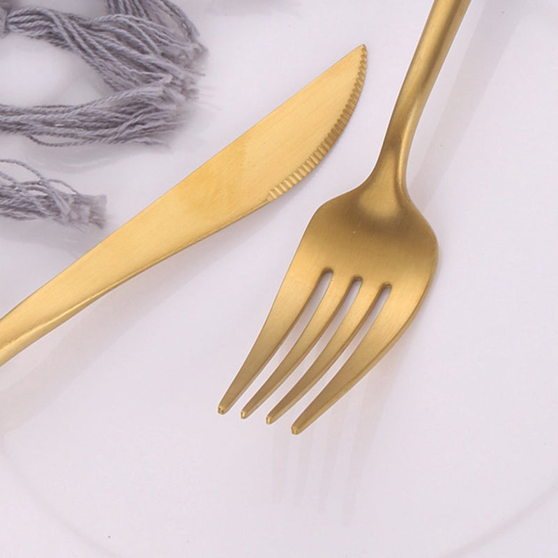 Kadirelli Cutlery set - 24 pieces - Gold / Black - For 6 people 