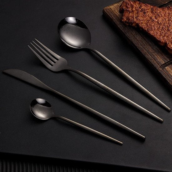Kadirelli Cutlery Set - 24-piece - Black - 6 Persons 