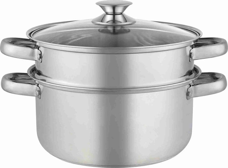 Kadirelli Couscous Pan with Lid - Steamer - 3-Piece - Ø26 cm - 12L - Stainless Steel
