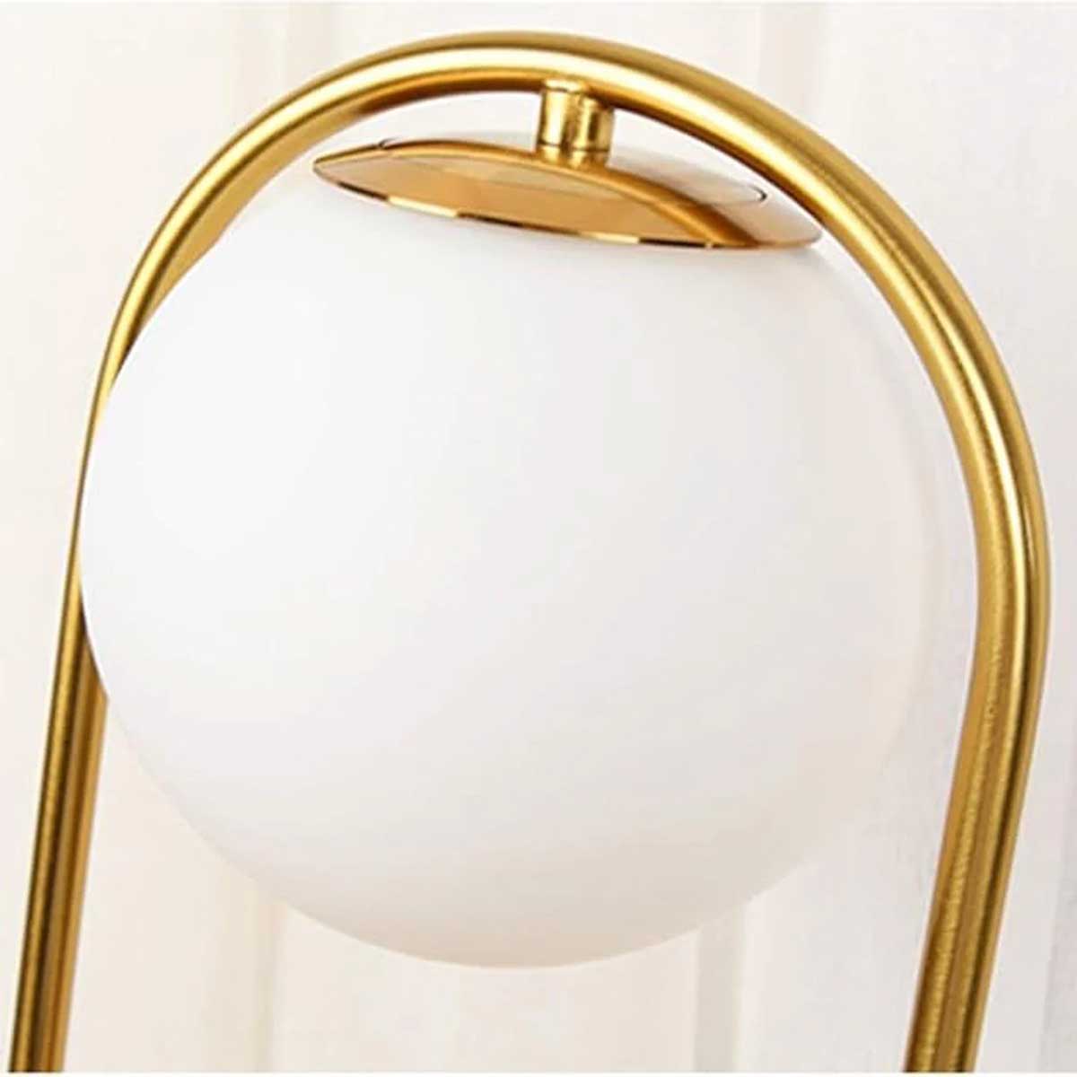 Kadirelli Industriële Tafellamp - 1x E14 - 40W - Wit/Goud - Luxe Goudenlamp