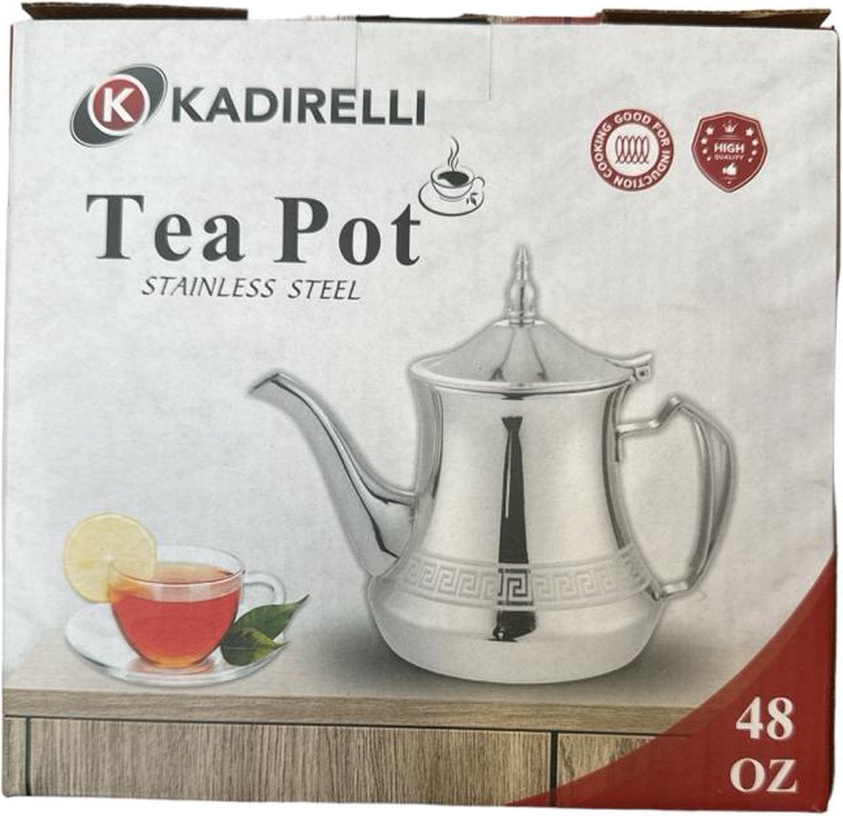 Kadirelli Marokkaanse Theepot - Chrome - Theeketel - inductie - 1.4 Liter - TEKZEN