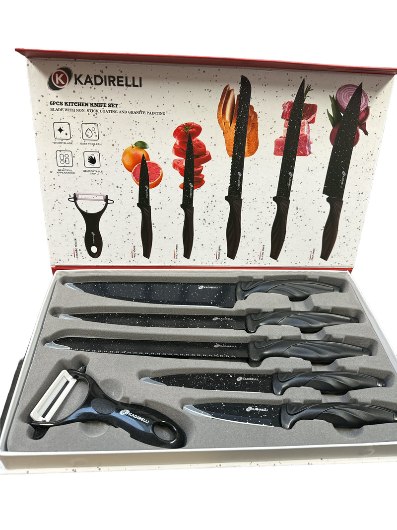 Kadirelli Knife set - 6-piece - Black