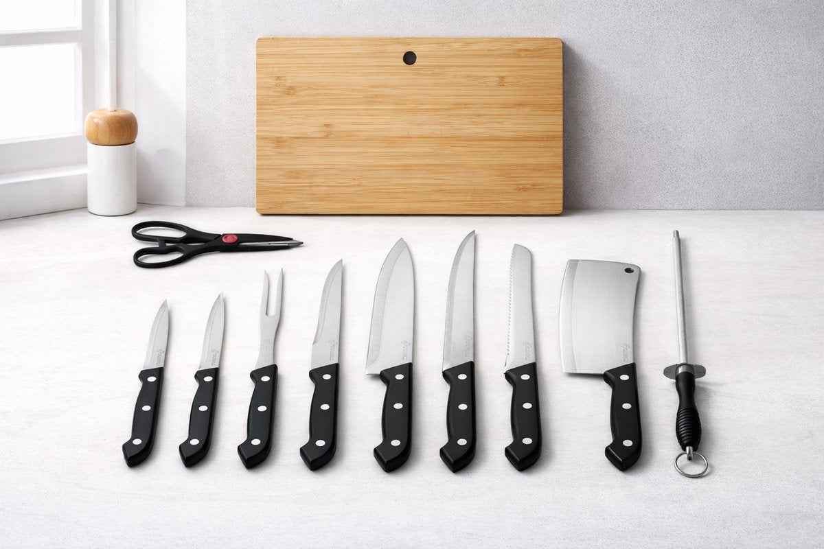 Kadirelli Messenset incl. Snijplank - 11-delig - Zwart