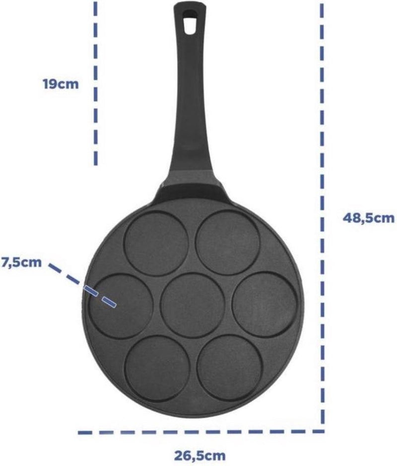 Kadirelli Pancake Pan - 26cm - 7 Kop - Pannenkoekenpan - Pancake Maker - Inductie