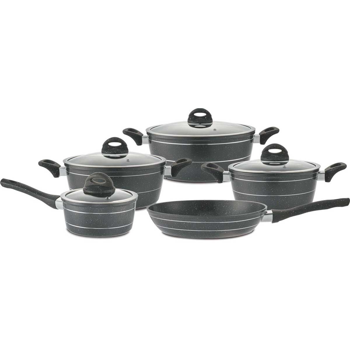 Kadirelli Pannenset - 9-delig - Zwart - Inductie - PFAS-Vrij – productafbeelding