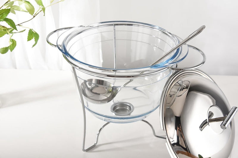 Kadirelli Suppenschüsseln – Suppenterrine aus Glas – Speisenwärmer – Suppenkessel – 4 Liter 