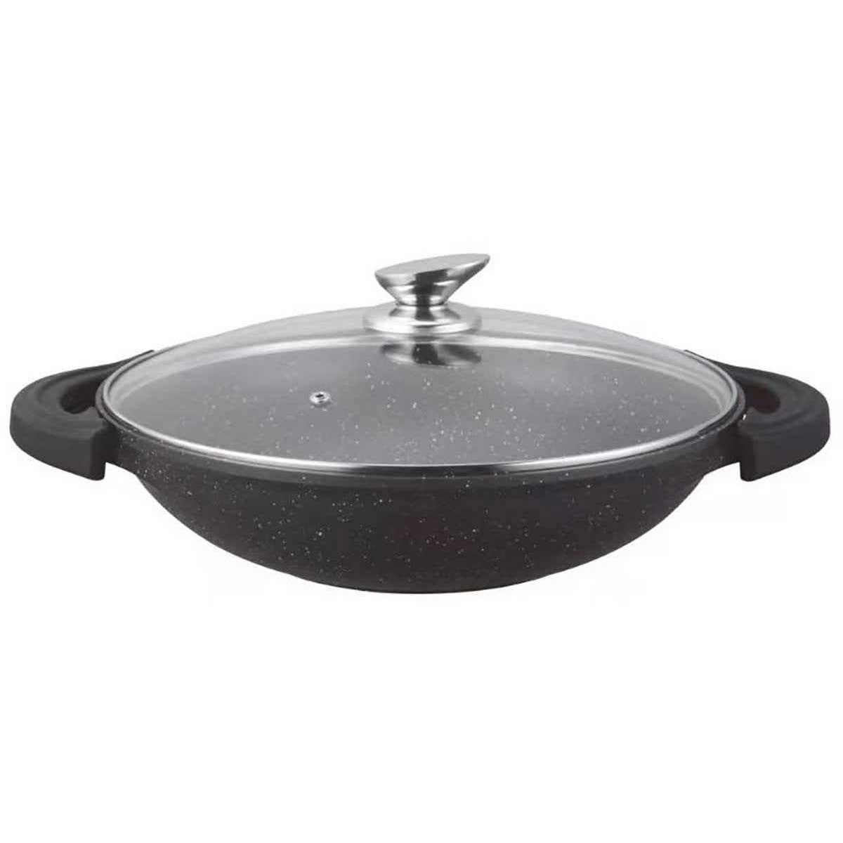 Kadirelli Wokpan met Deksel - 36cm - Zwart - Inductie – productafbeelding