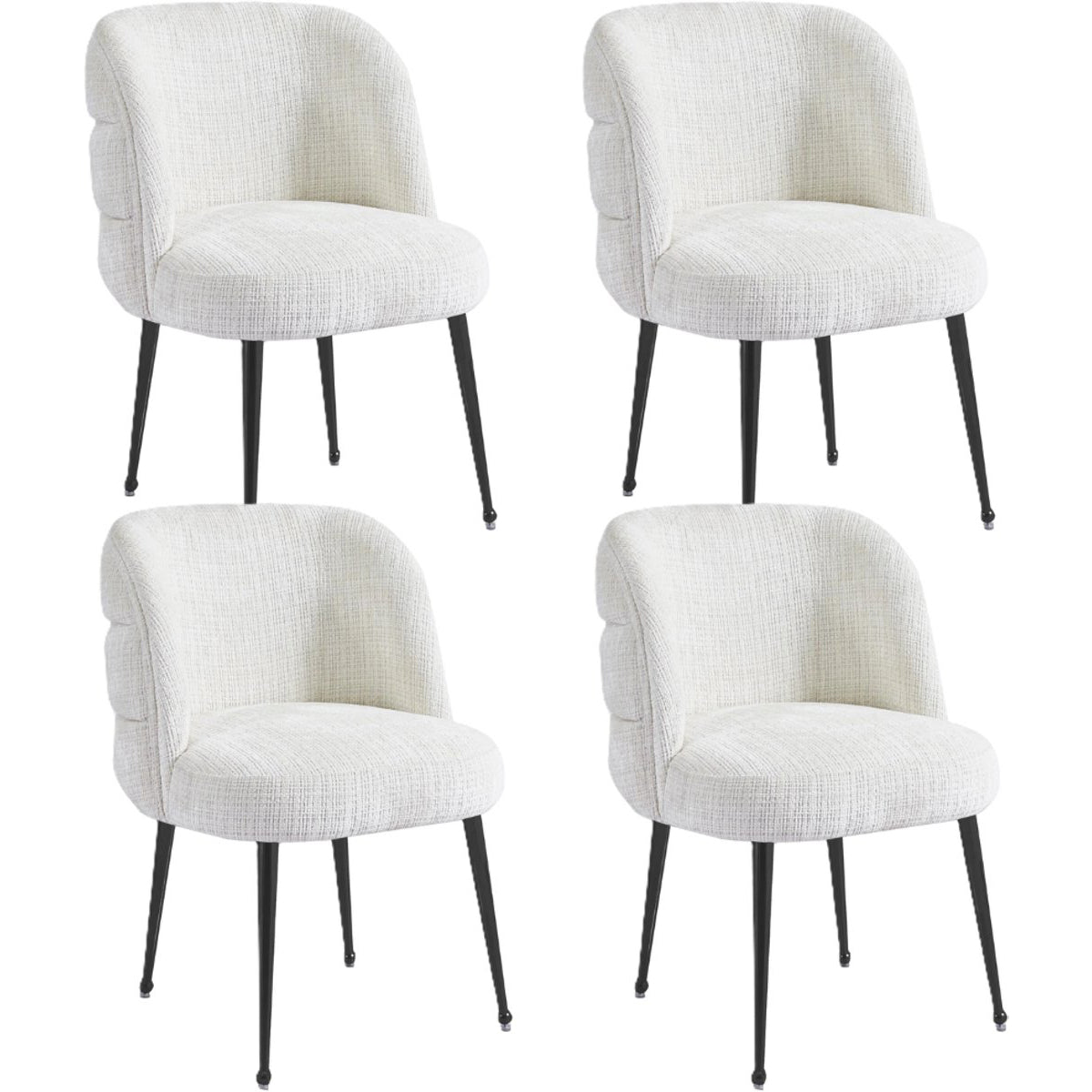Kadirelli - Dining Chair - Set of 4 - White - Microfiber Fabric - Microfiber - Modern - Hotel Chic