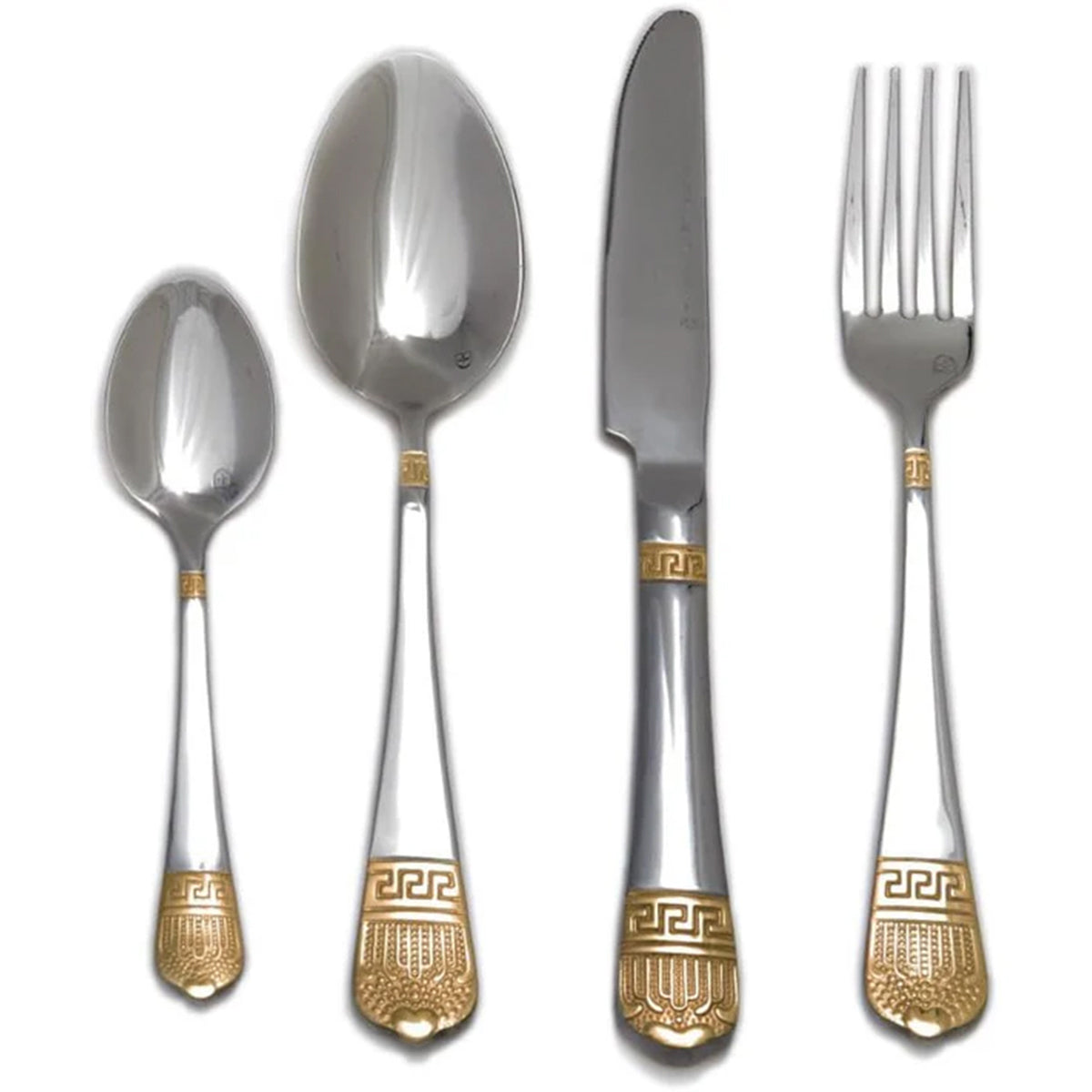 Kadirelli Besteckset - 24-teilig - Silber/Gold - Edelstahl - Für 6 Personen 