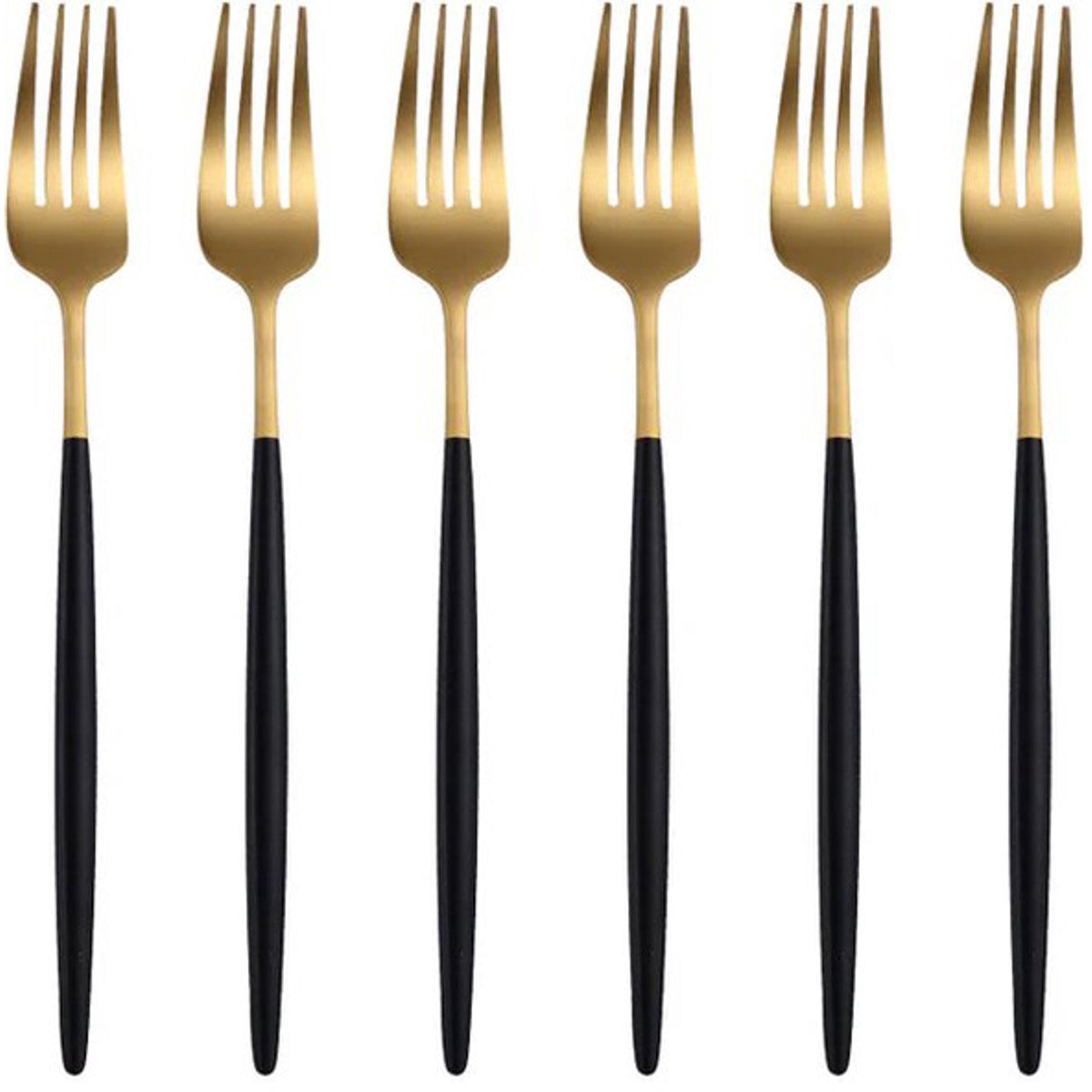 Kadirelli Dessertgabeln - 12 Stück - Gold/Schwarz 