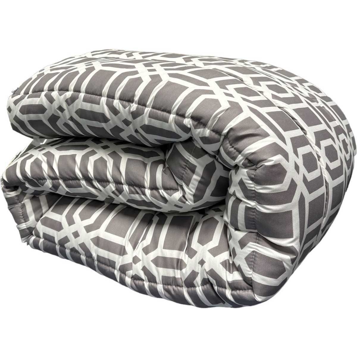 Kadirelli Dubbelzijdig Dekbed zonder Overtrek - 240x220cm - Grijs/Wit - Wasbaar Dekbed - Hoesloos Dekbed - Tweepersoons Dekbed