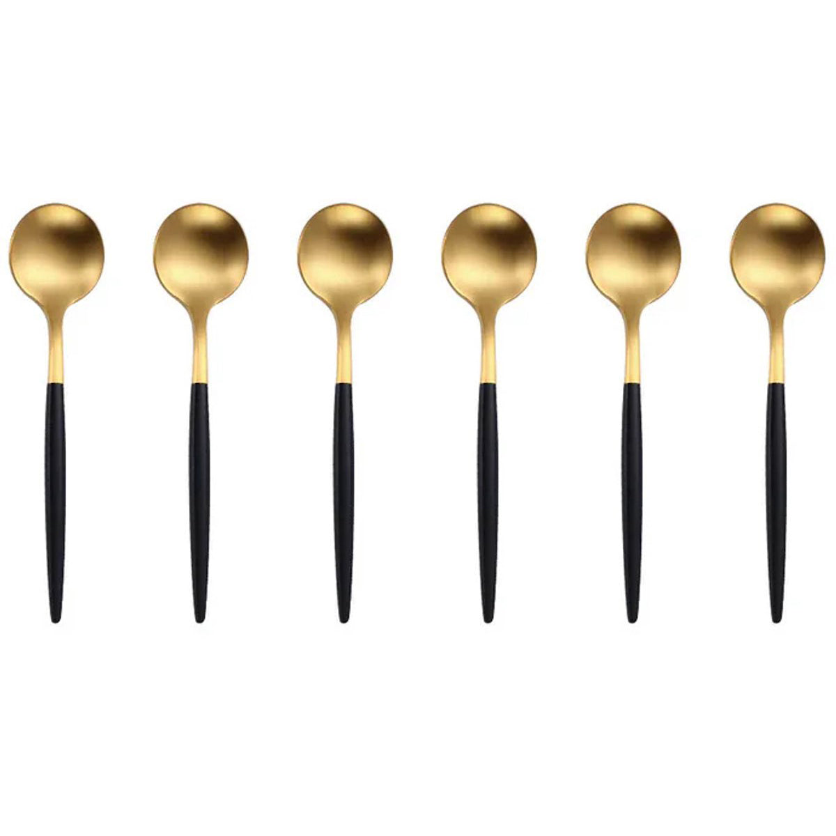 Kadirelli Tafellöffel - 12er Set - Edelstahllöffel - Suppenlöffel - Gold/Schwarz 