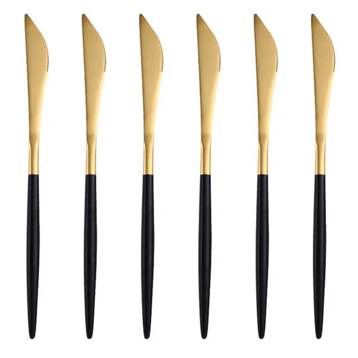 Kadirelli Tafelmesser - 12er-Set - Gold/Schwarz 