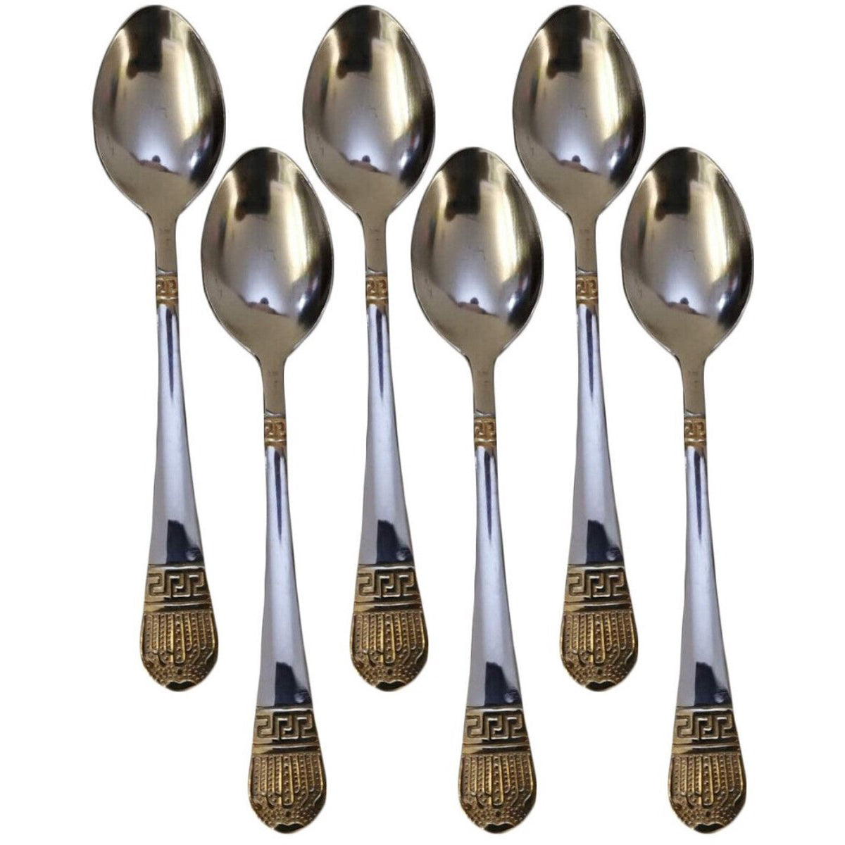 Kadirelli Teelöffel - 12er-Set - Teelöffel aus Edelstahl - 12 cm - Silber / Gold 