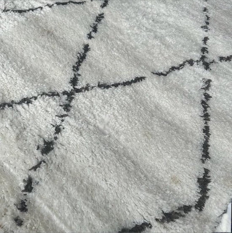 MONOO Küchenläufer – Weiß/Schwarz – 80 x 150 cm – Küchenteppich – Küchenmatte – Läuferteppich – Läuferteppich – Teppiche