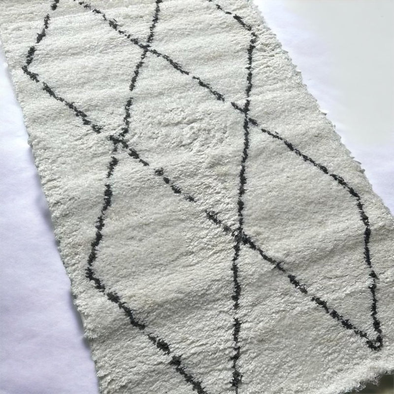 MONOO Küchenläufer – Weiß/Schwarz – 80 x 150 cm – Küchenteppich – Küchenmatte – Läuferteppich – Läuferteppich – Teppiche