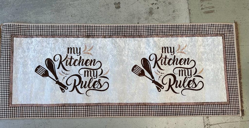 Brillant Kitchen Runner Kitchen 102 - Cream/Brown - 80x200 cm - Rugs - Kitchen Carpet - Kitchen Mat - Runner Carpet - Runner Rug