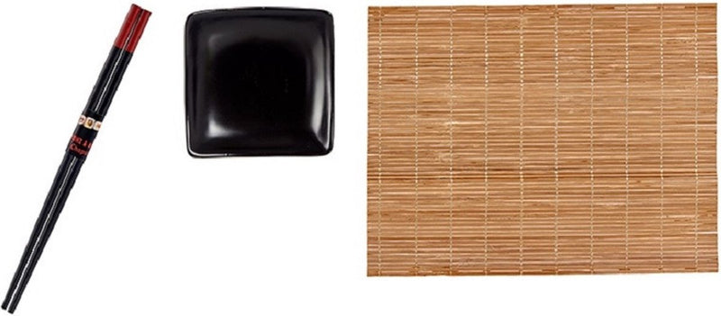Kinvara Sushi Tableware - Bamboo/Ceramic - Serving Set for 2 Persons - 6-piece