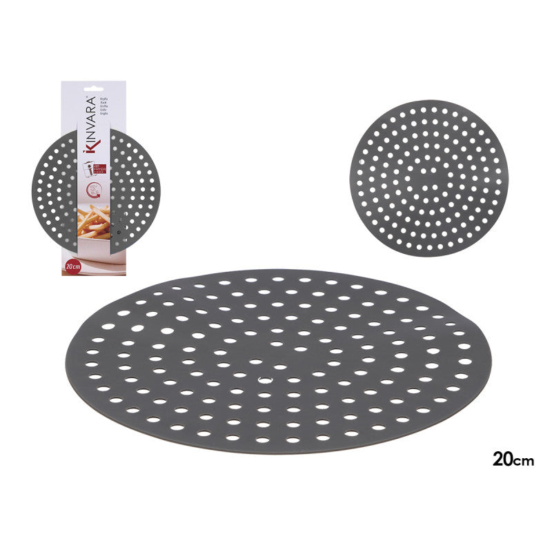 Kinvara Airfryer Bak Mat - Rond - 20cm - Set van 2 - Siliconen - Bakpapier Aifryer - Herbruikbaar - Anti Aanbakmat - Luchtfriteuse