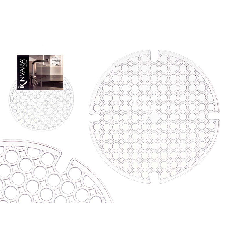 Kinvara Gootsteenmat - Rond 29 cm - Transparant - Spoelbakmat - Spoelmat - Spoelbakbescherming - Spatbescherming