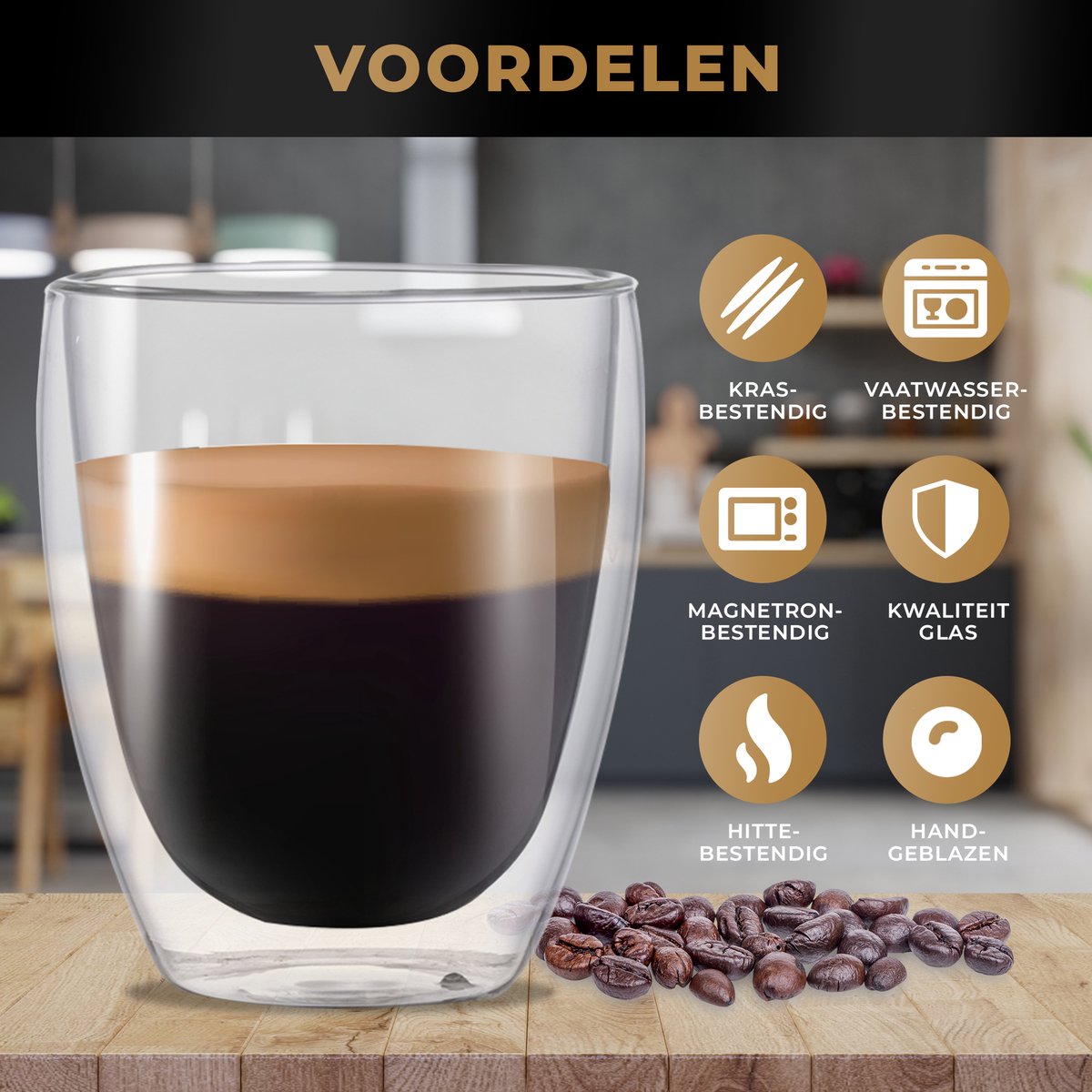 RoyalGoods Kleine Dubbelwandige Glazen - 80 ml – Set van 4 - Espresso Glazen - Kleine Glazen - TEKZEN