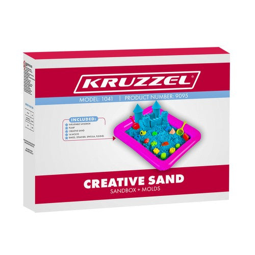 Kruzzel Creatieve Zandset - Magisch Blauw Zand met Zandbak en Vormpjes