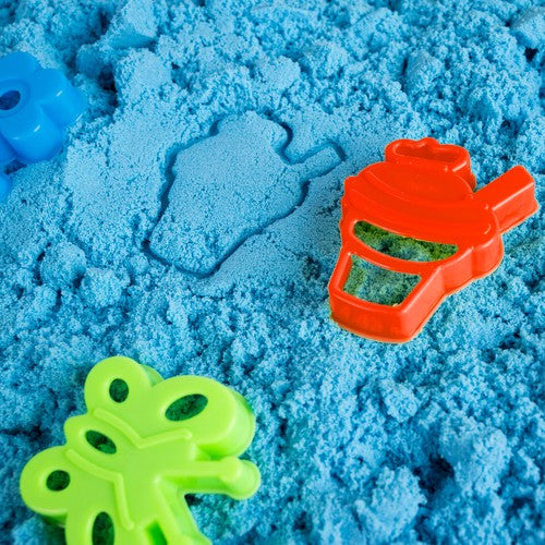 Kruzzel Creatieve Zandset - Magisch Blauw Zand met Zandbak en Vormpjes