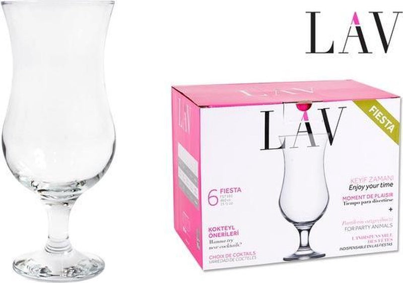 LAV Fiesta - Cocktail Glasses - Drinking Glasses - Set of 6 Glasses - 460ml