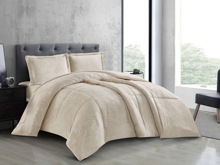 Lavella Nazli Bedsprei Set 3-delig - Beige - 260x240cm - Flanel