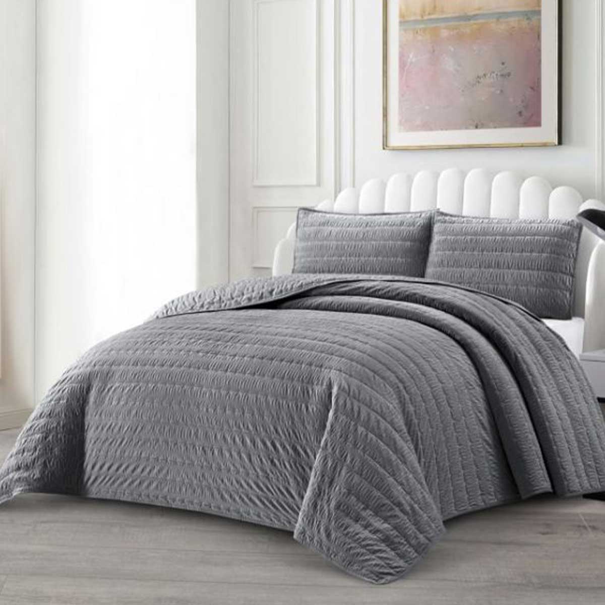 Lavella Bade Bedsprei Set 3-delig - Grijs - 250x240cm