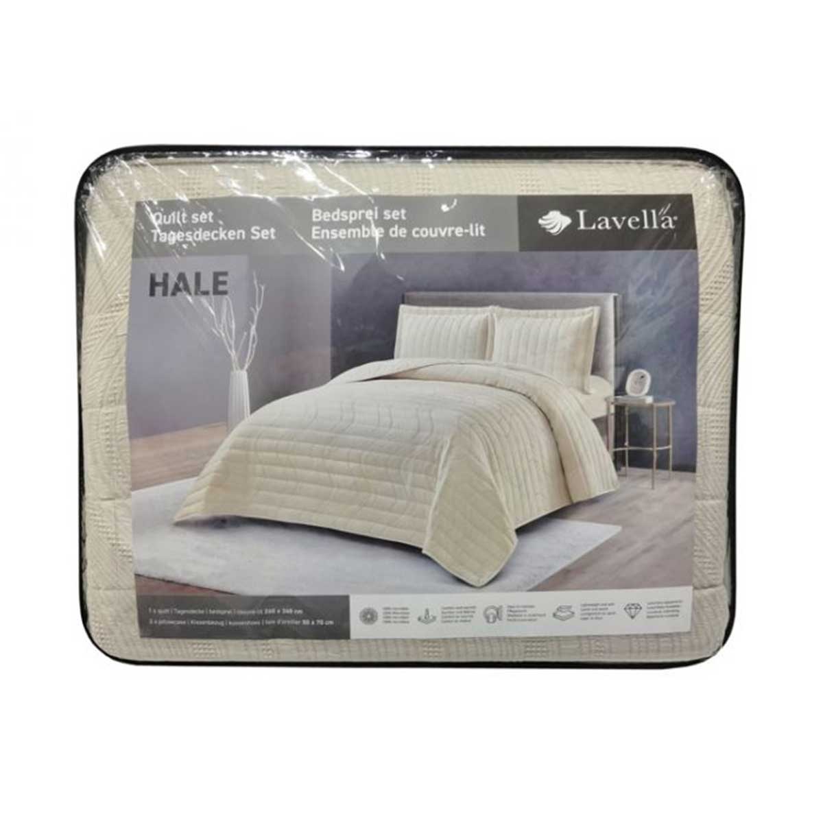 Lavella Hale Bedsprei Set 3-delig - Beige - 260x240cm