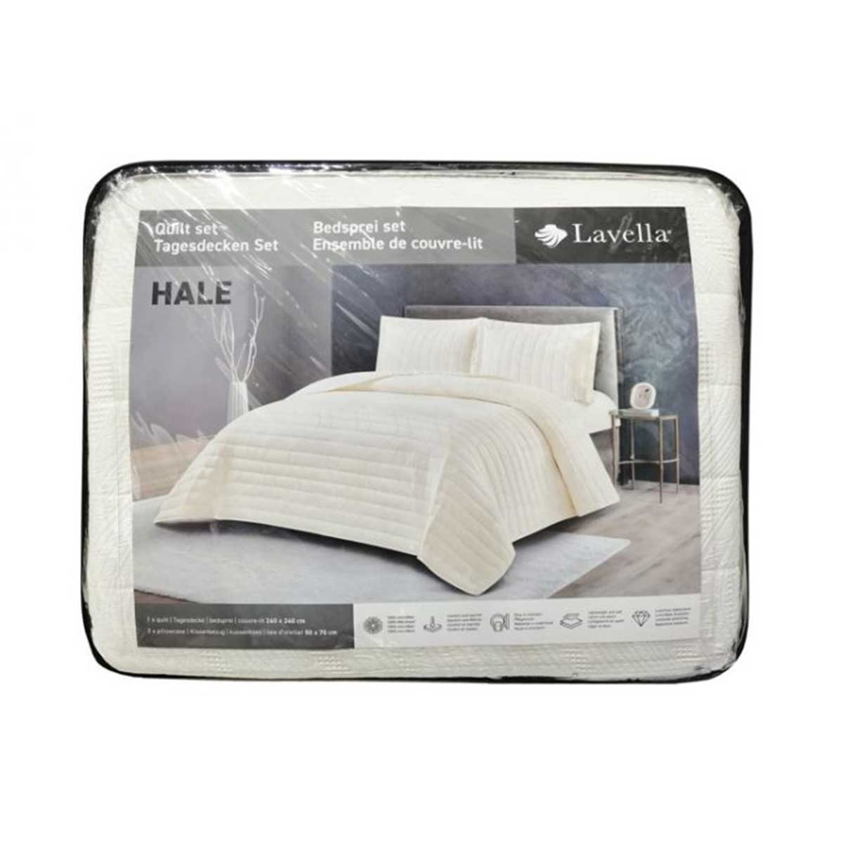 Lavella Hale Bedsprei Set 3-delig - Wit - 260x240cm