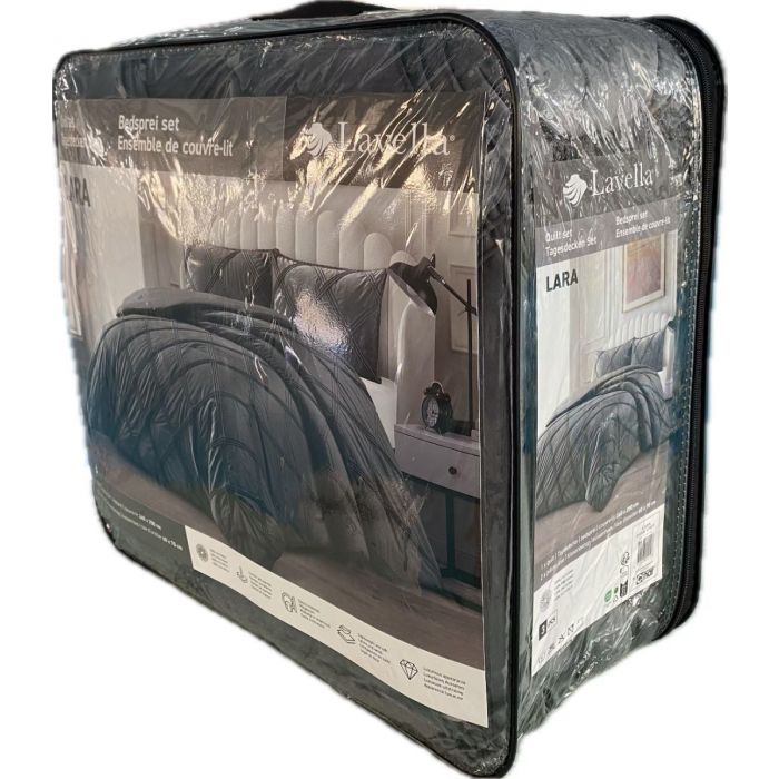 Lavella Lara Bedsprei Set 3-delig - Grijs - 250x240cm