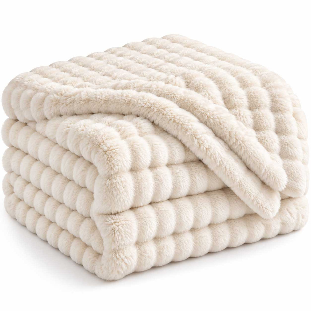 Lavella Pelus Deken - Crème - 200x240 cm - Super Zachte Plaid