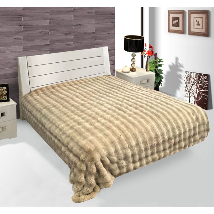 Lavella Pelus Deken - Taupe - 200x240 cm - Super Zachte Plaid
