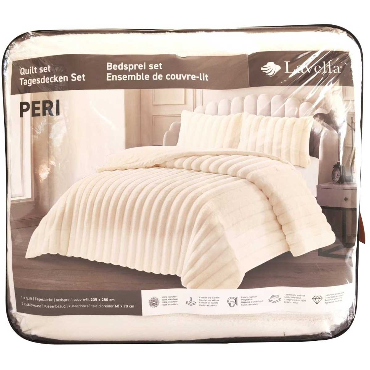 Lavella Peri Bedsprei Set 3-delig - Crème - 250x235cm