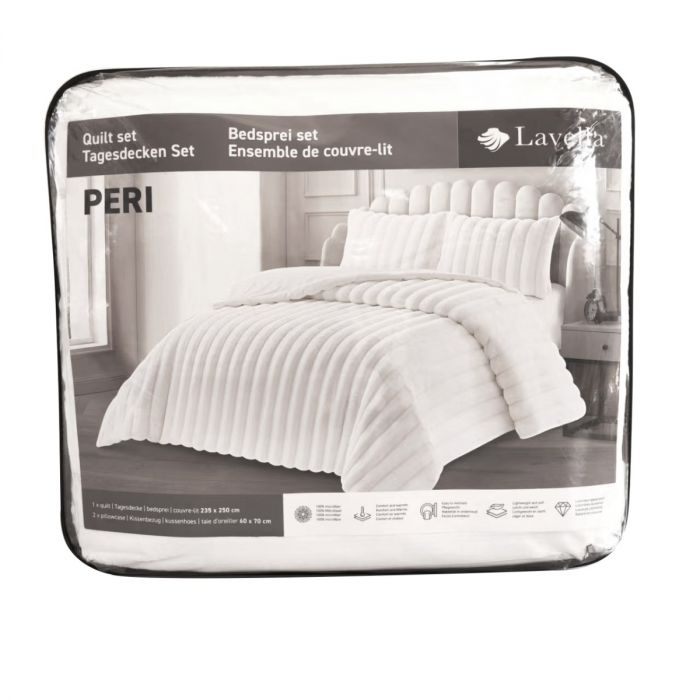 Lavella Peri Bedsprei Set 3-delig - Wit - 250x235cm