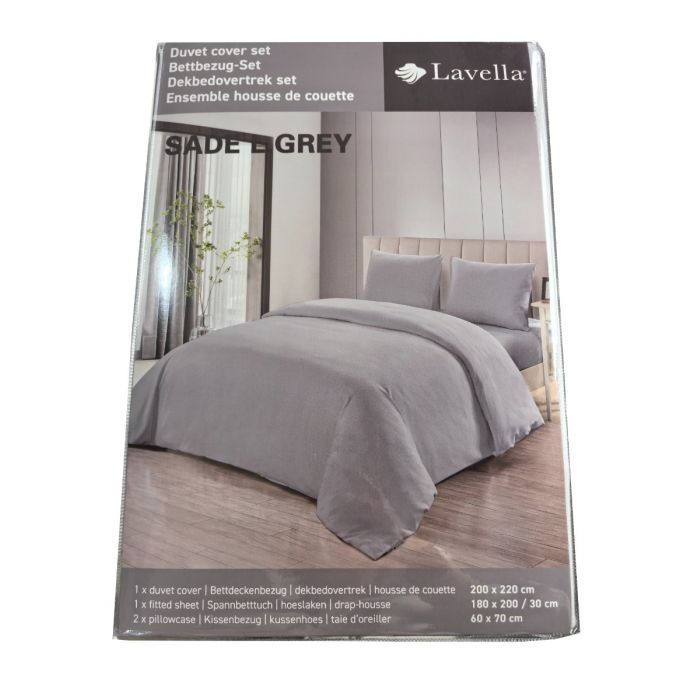 Lavella Sade Dekbedovertrek Set 4-delig - Lichtgrijs - 200x220cm