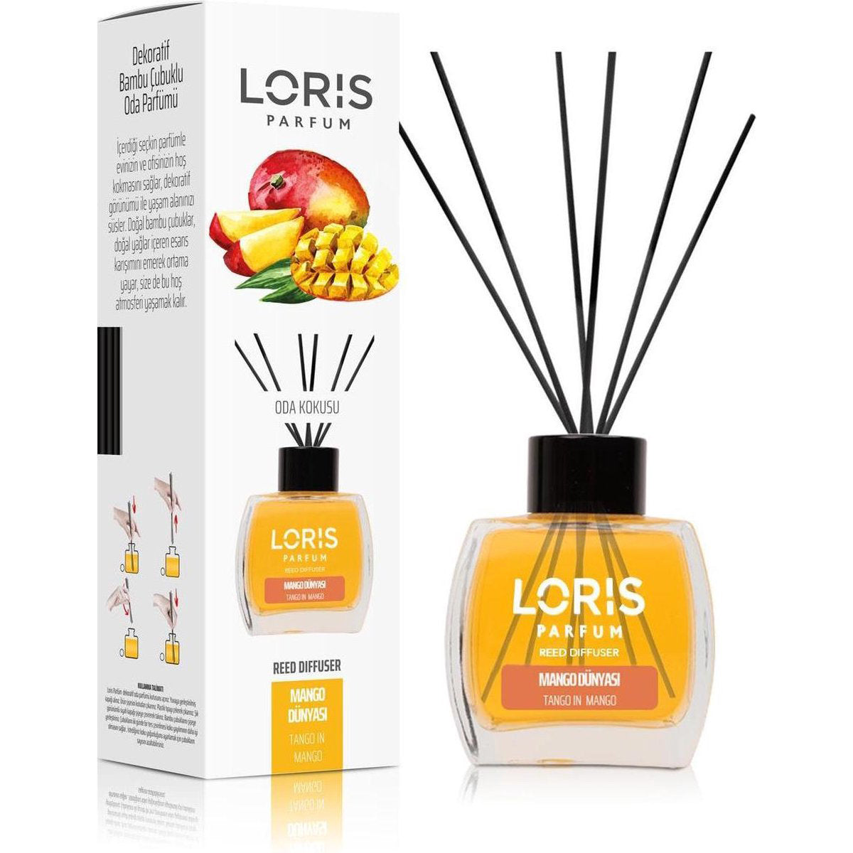 Loris Parfum - Geurstokjes - Tango in Mango - 120ml