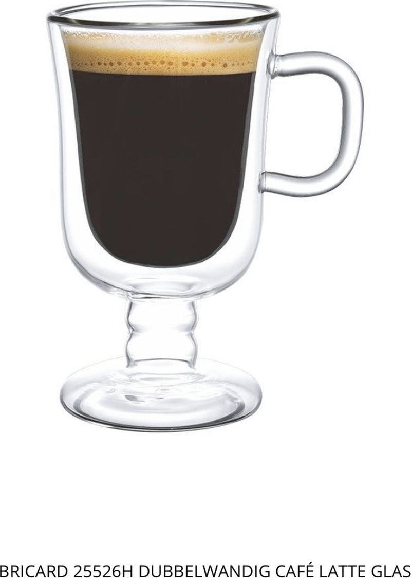 Bricard Glassware Dubbelwandige Irish Coffee Glazen - 2 Stuks - Koffieglazen - Latte Macchiato Glazen