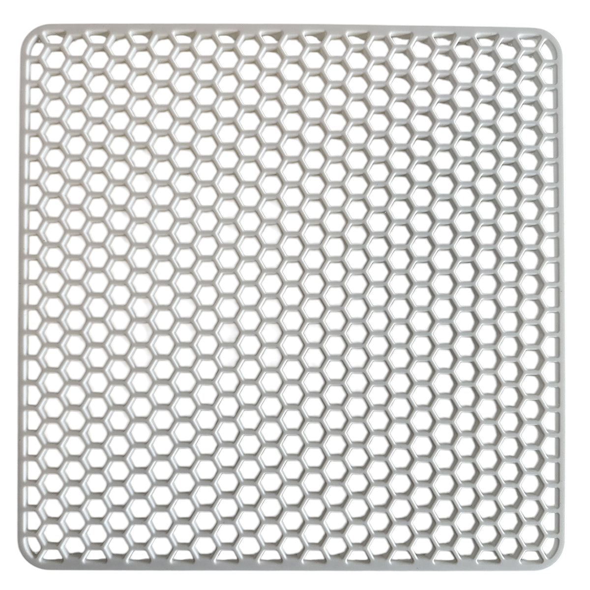 MONOO Gootsteenmat - Hexagon Patroon - Wit - Vierkant - Siliconen - 30x30cm - BPA-Vrij - Extra Dik