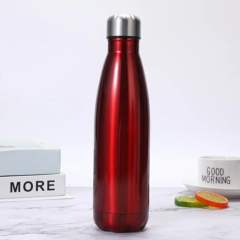 MONOO Thermosfles - 500ml - Rood - Dubbelwandige Thermosfles - Drinkfles - BPA Vrij - Theefles - Thermos