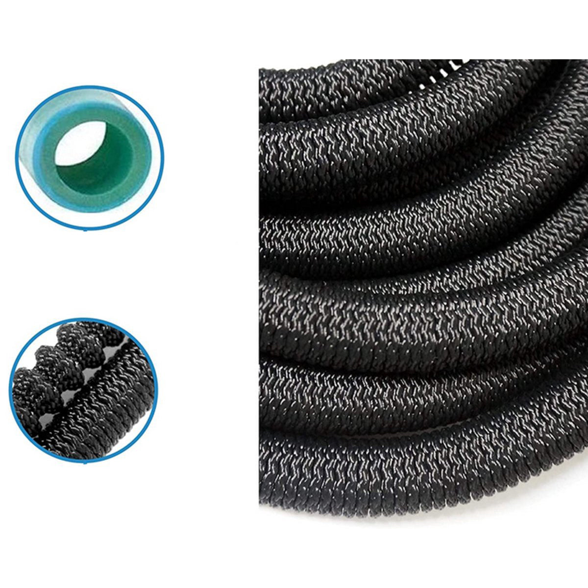 MONOO Flexibele tuinslang en bewatering 30 meter - Tuinbewatering - Tuinsproeier - Waterslang - 7 Sproeifuncties - Zwart