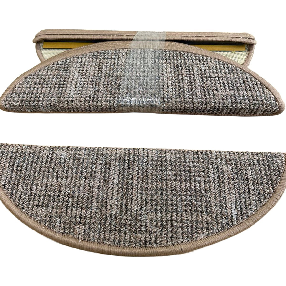 MONOO Trapmatten Set - Bruin Gestreept - 15 Stuks - Halve Maantjes voor Trap