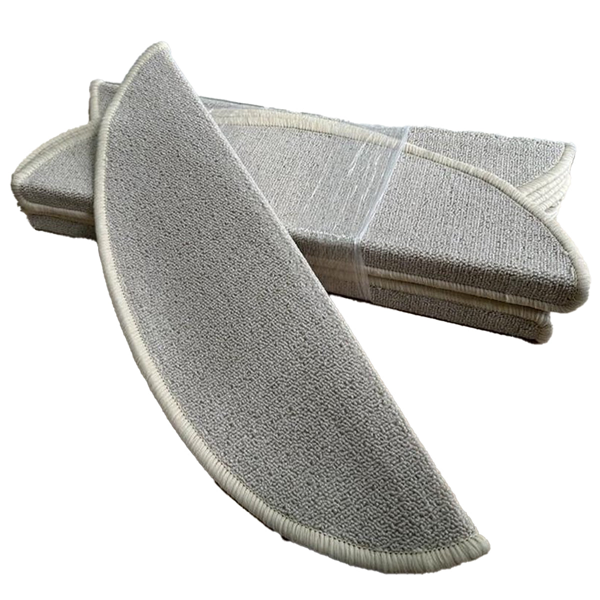 MONOO Trapmatten Set - Crème - 15 Stuks - 56x17x3cm - Zelfklevende Halve Maantjes voor Trap