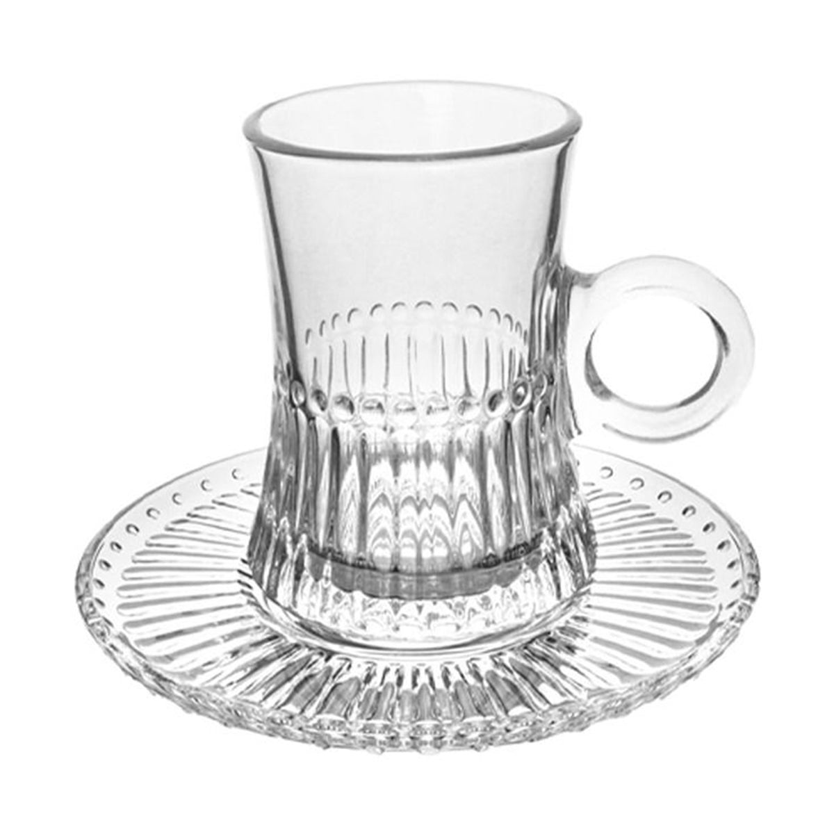 MONOO Türkische Teegläser mit Untertasse – 125 ml – 12er-Set