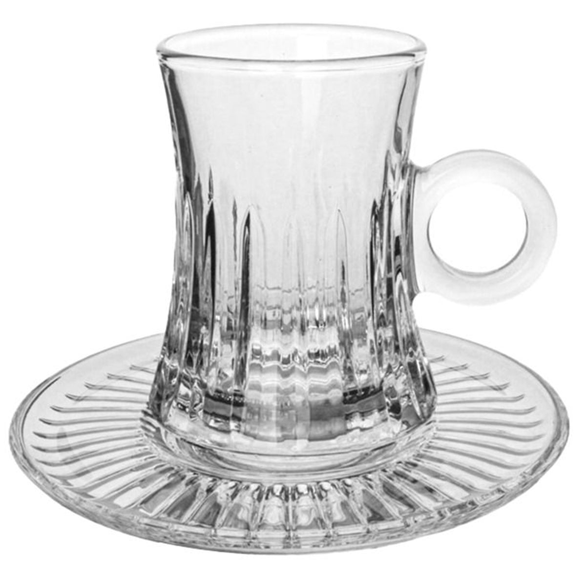 MONOO Türkische Teegläser mit Untertasse – 12er-Set – 125 ml