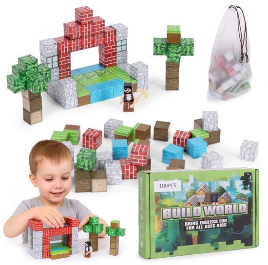 Magnetische Bouwblokken - 100 Stuks - Magnetische Kubussen - 2x2 cm