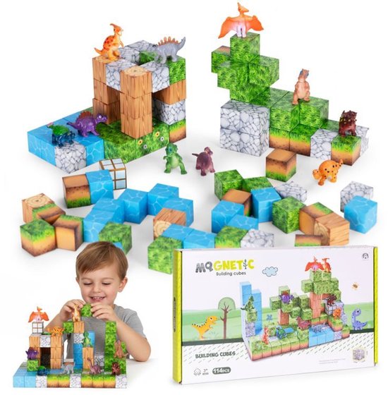 Magnetische Bouwblokken - 114 Stuks - Dinosaurussen - Bouwspeelgoed