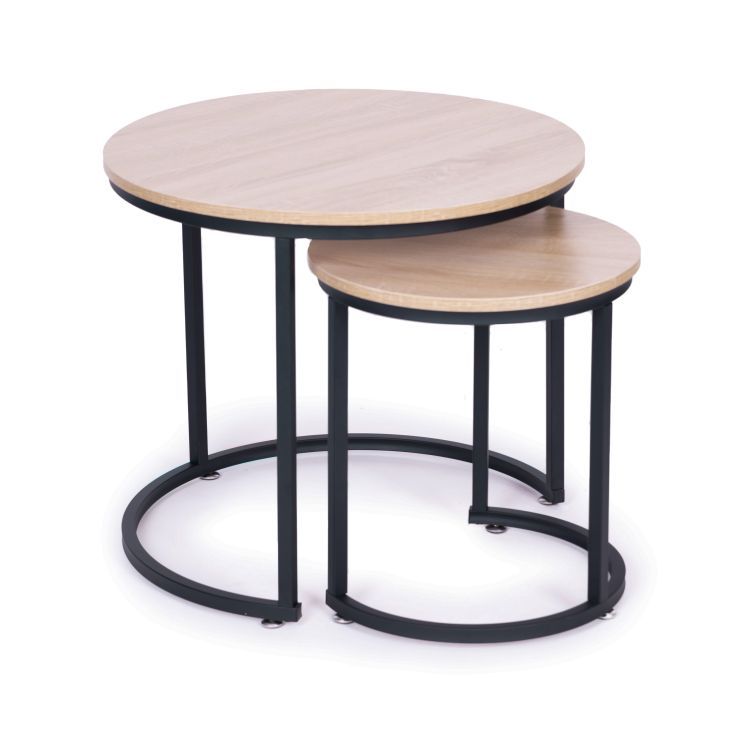 ModernHome Salontafel Set - 2 Stuks - Rond - Ø60 & Ø40 cm - Loft